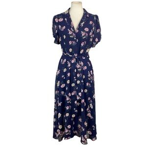 DKNY Navy dress with floral print.